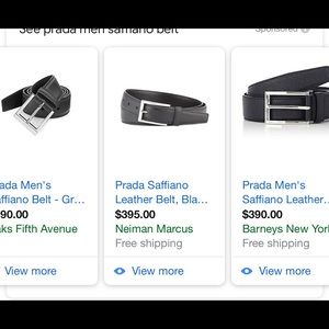 Mens Prada Saffiano Leather belt.